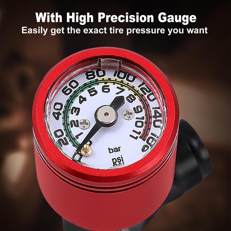 Ctrepower CO2 Bike Tire Inflator - Push-Button Presta & Schrader Compatible CO2 Bike Pump or 12X 16g Threaded CO2 Cartridges for Road Bikes, MTB, Hybrid Bikes - Image 4